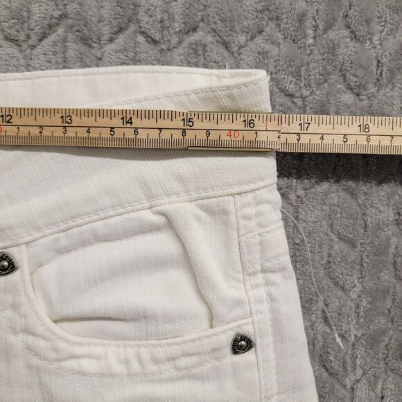 Kut From The Kloth‎ Capri Jeans Shorts Womens 6 White Mid-Rise Denim Stretch - Picture 6 of 13